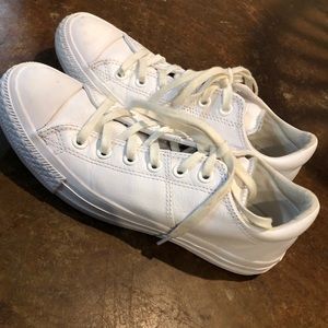 White leather converse sneakers size 8